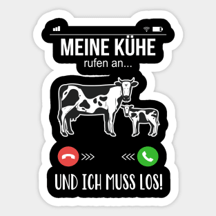 Landwirt Bauer meine Kühe rufen an lustige Kuh Sticker